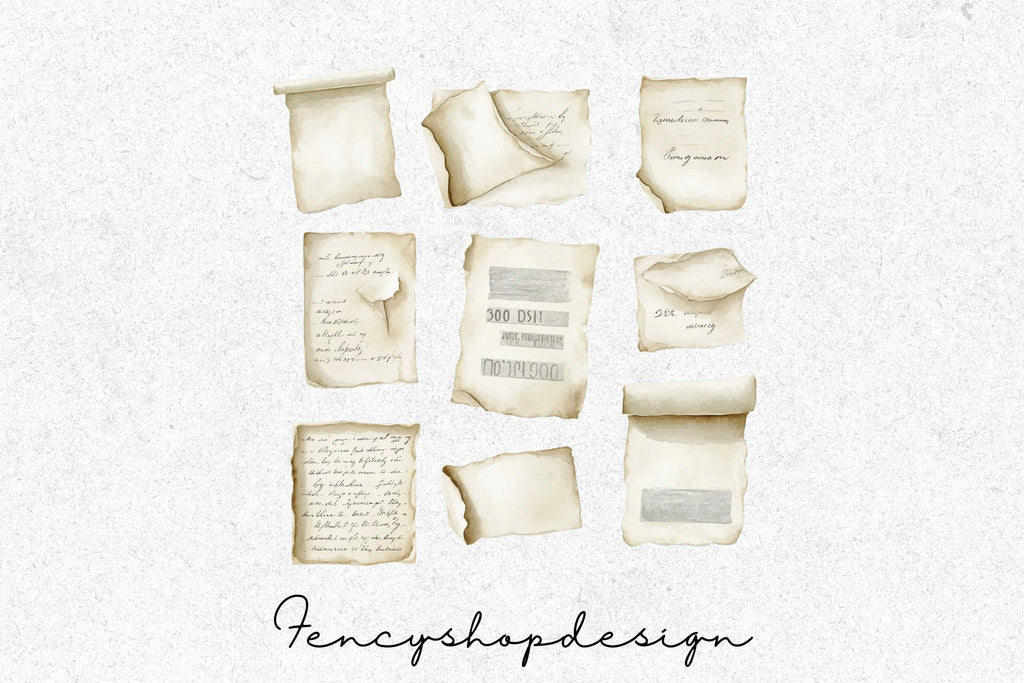Vintage Aged Stack Clipart Bundle