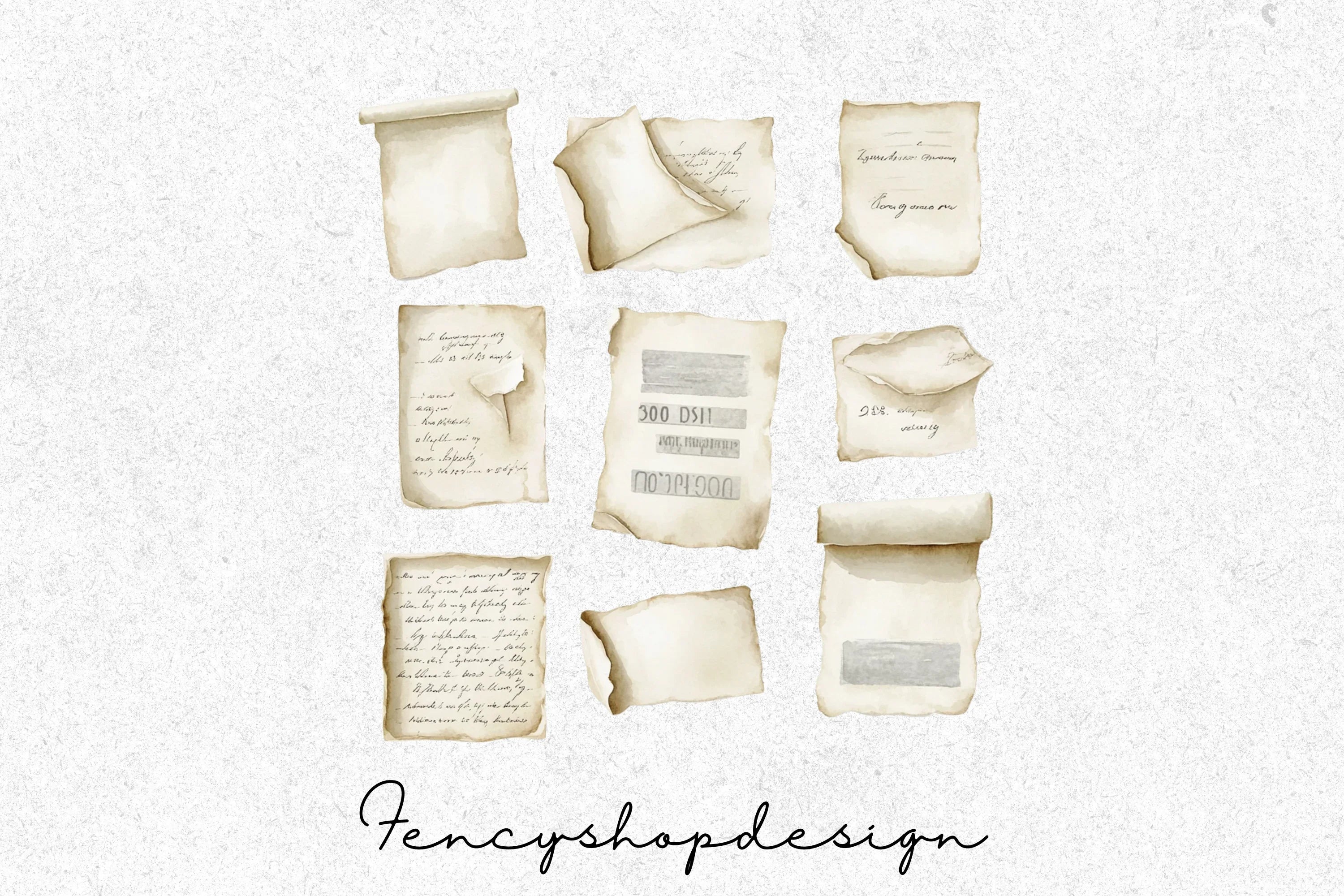 Vintage Aged Stack Clipart Bundle