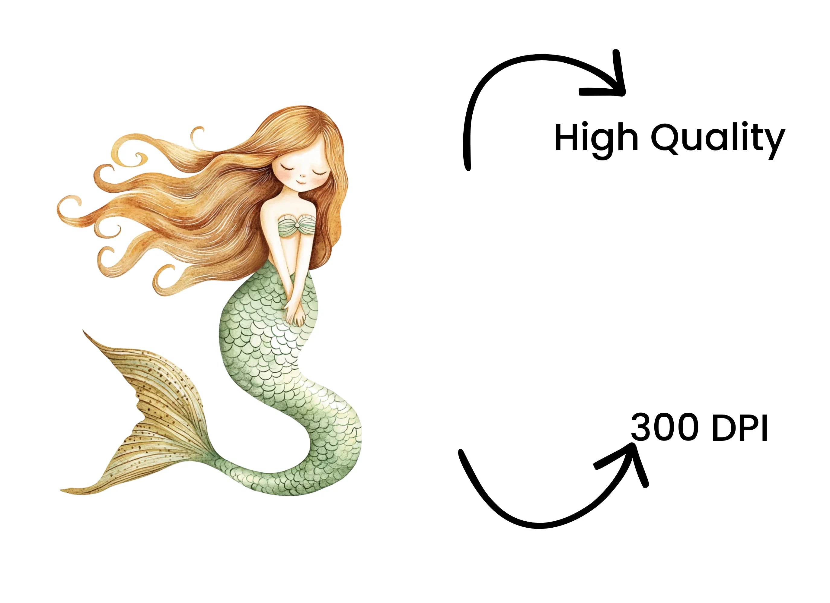 Cute Mermaid Clipart Bundle