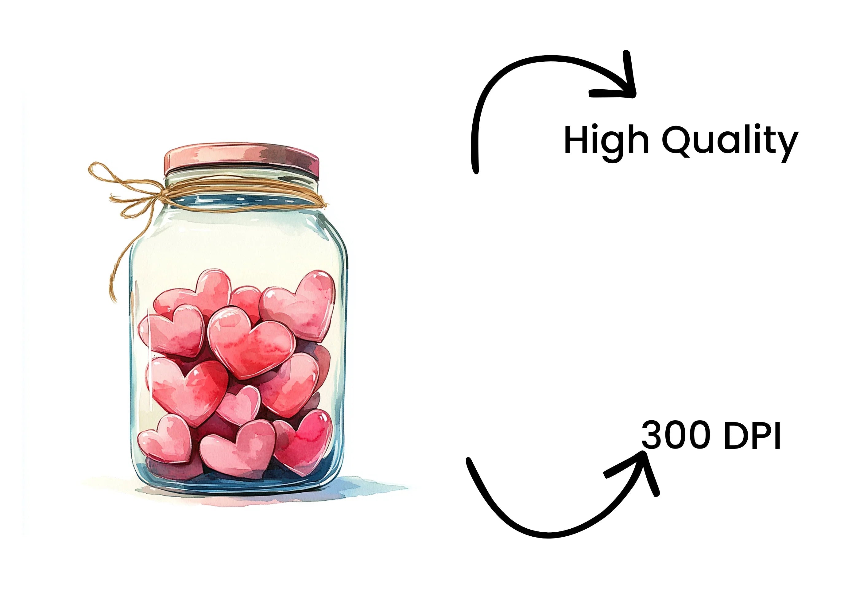Hearts in Jars Clipart Bundle