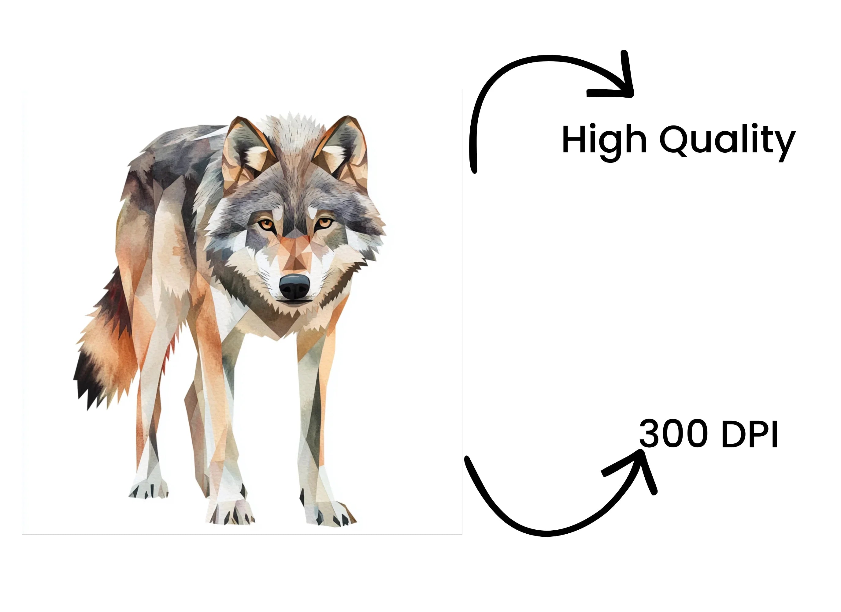 Geometric Wolf Clipart Bundle