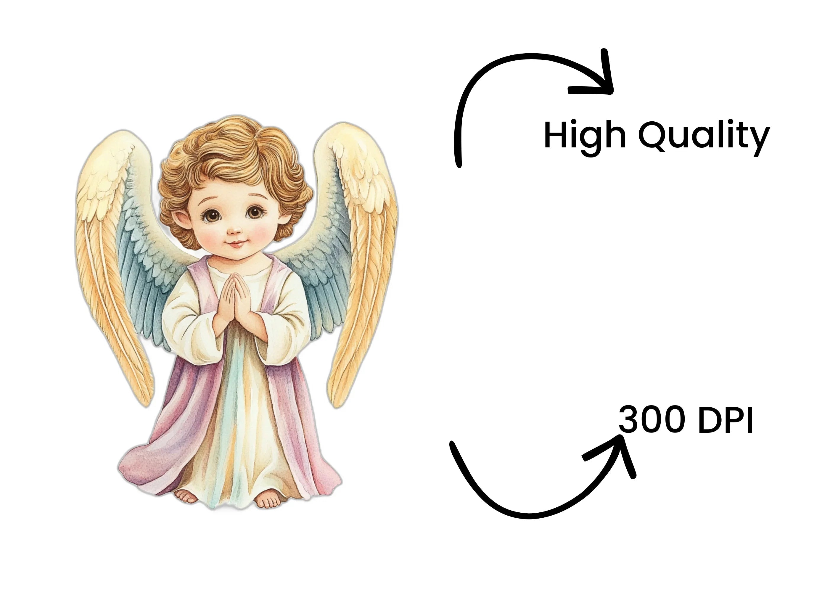 Praying Angels Clipart Bundle