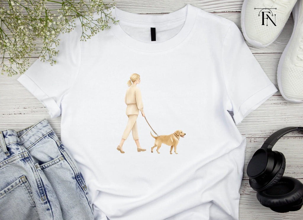 Girls Walking Dogs Clipart Bundle
