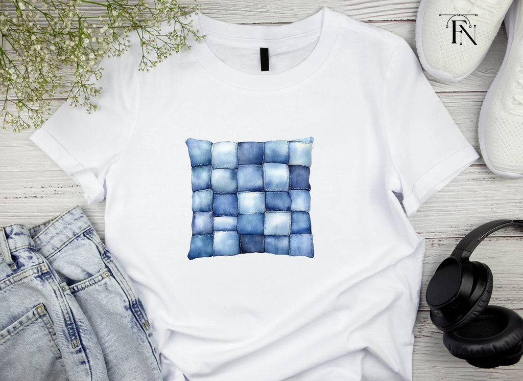 Denim Patchwork Pillow Clipart Bundle