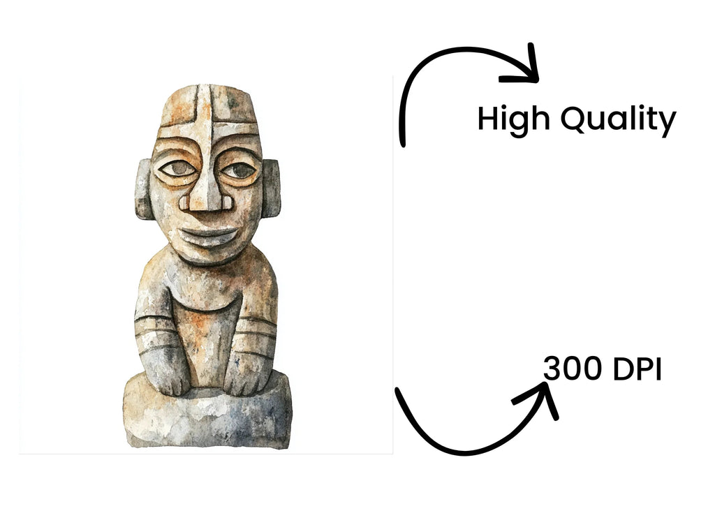 Ancient Tribal Stone Statues Clipart Bundle