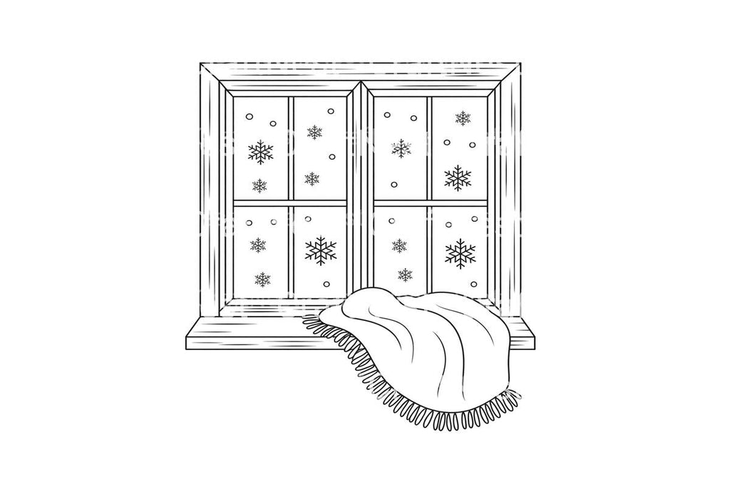Cozy Winter Window Scene Coloring Books