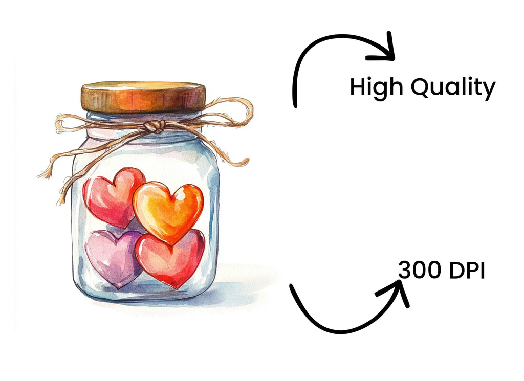 Hearts in Jar Clipart Bundle