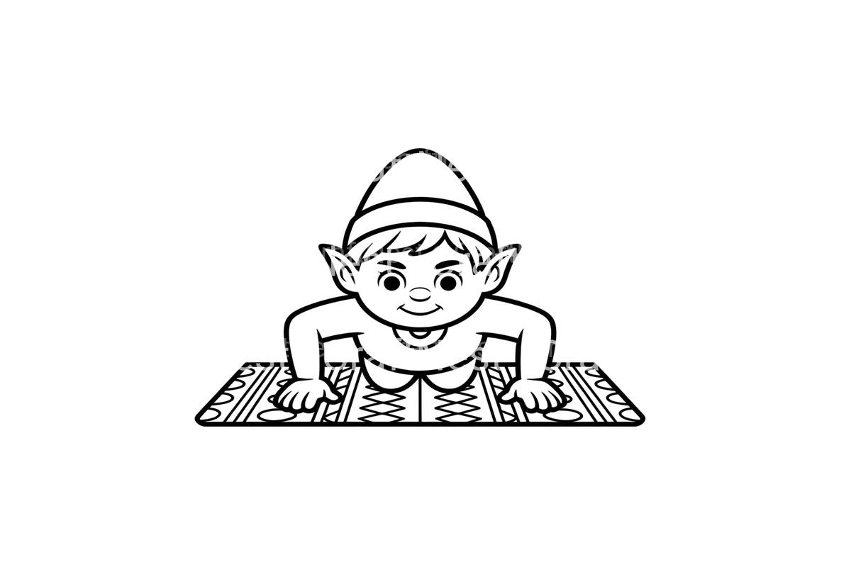 Elf Doing Push Ups Coloring Books