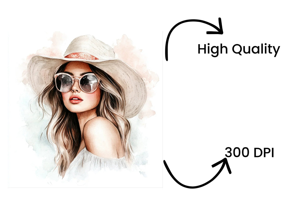 Stylish Girls Portrait Clipart Bundle