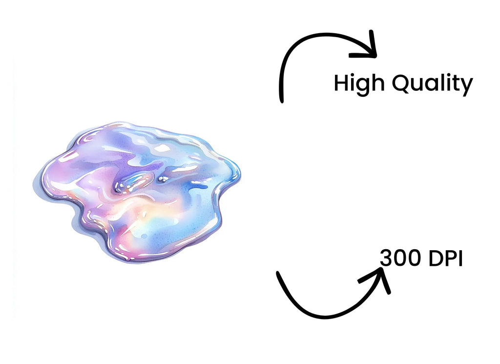 Iridescent Slime Blob Clipart Bundle