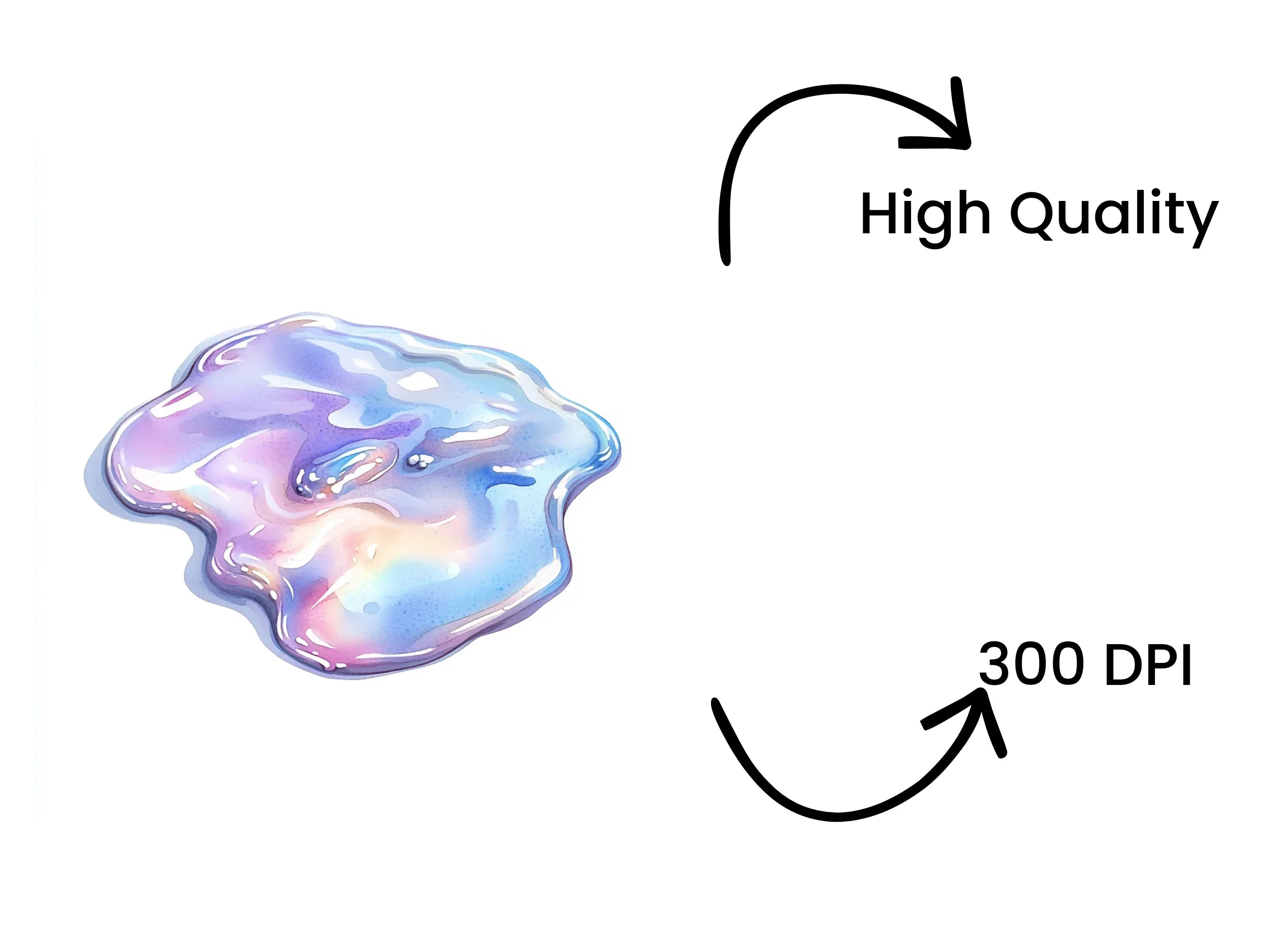 Iridescent Slime Blob Clipart Bundle