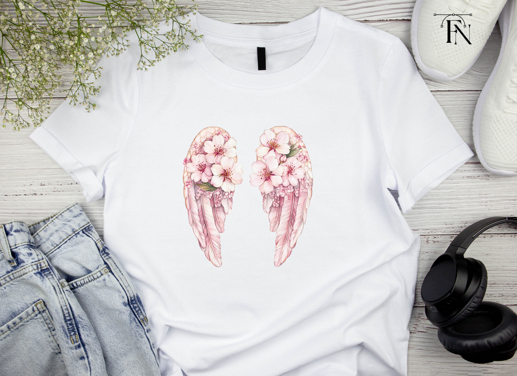 Cherry Blossom Angel Wings Clipart Bundle