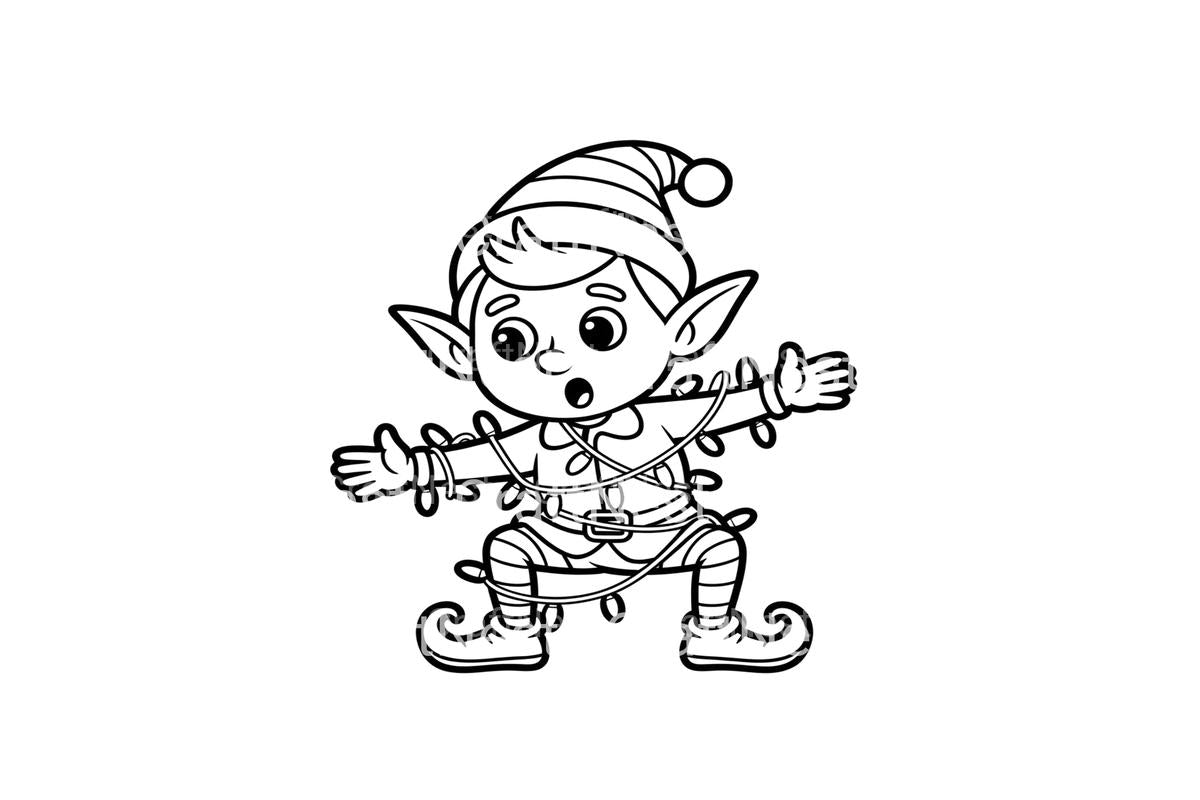 Cute Kids Playing in Snow Coloring Books