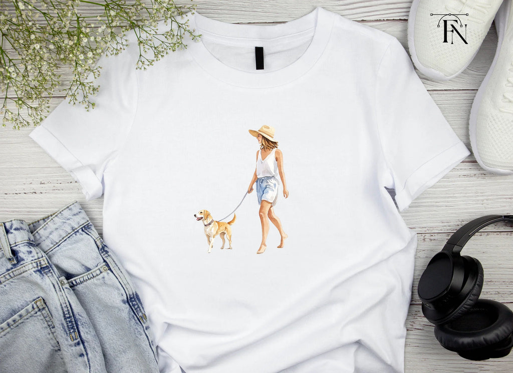 Woman Walking Dog Clipart Bundle