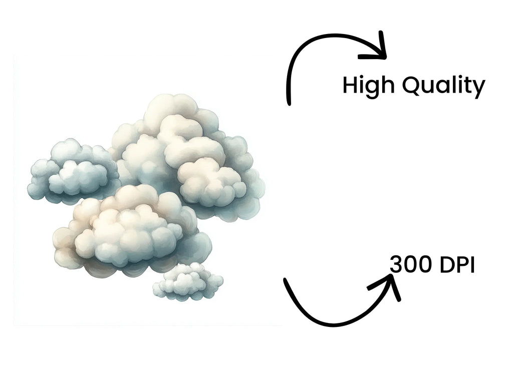 Fluffy Cotton Clouds Botanicals Clipart Bundle