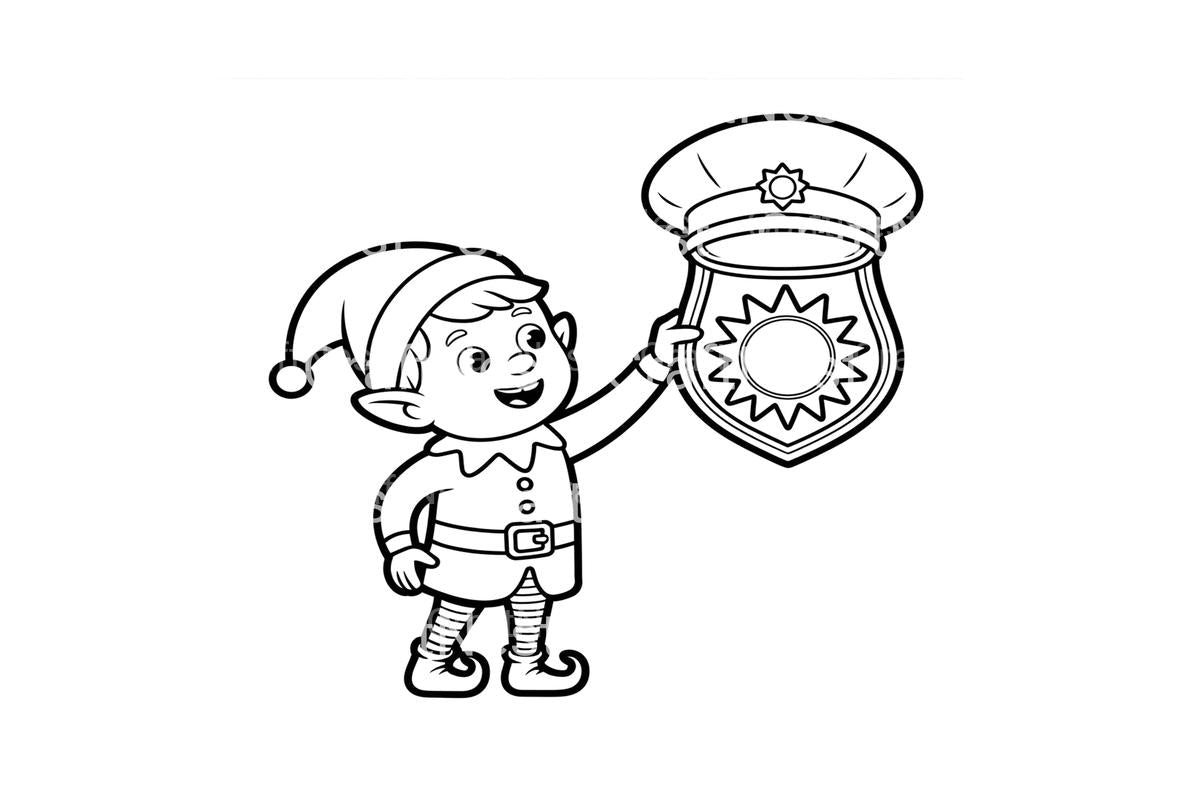 Elf and PolicemanFun Coloring Books