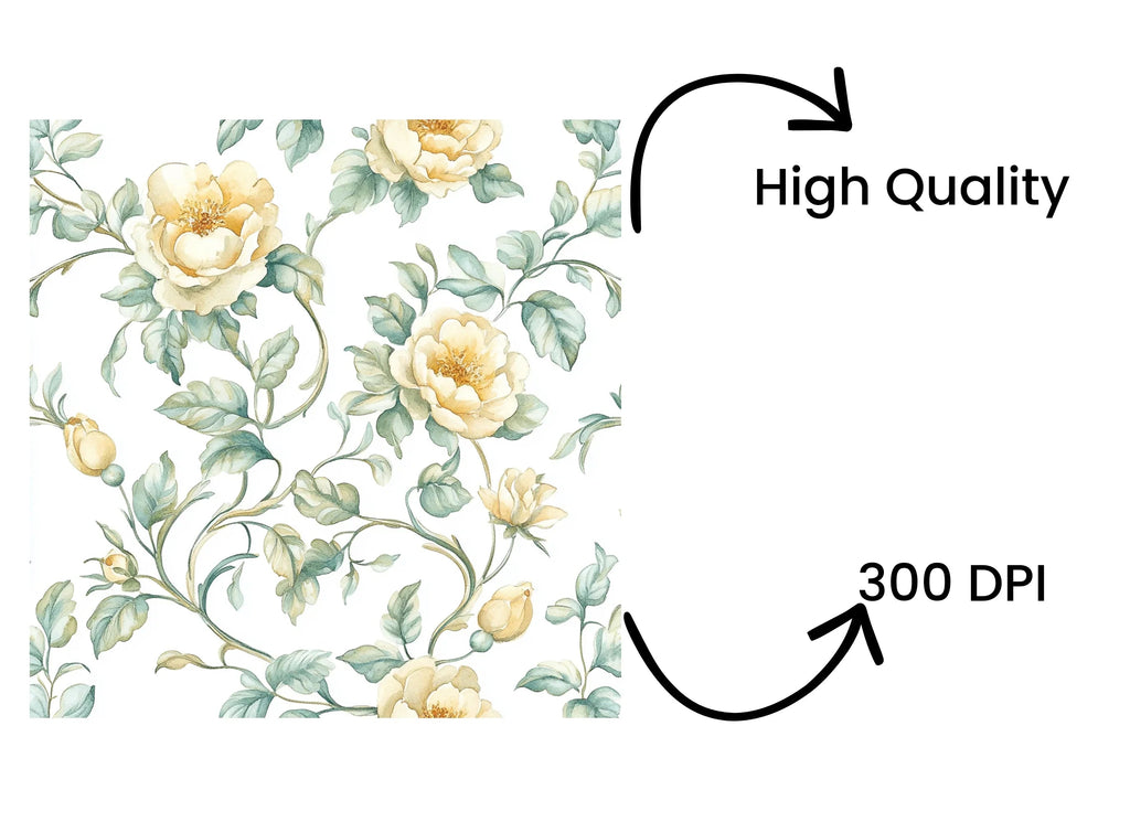 Floral Vines Seamless Pattern Clipart Bundle