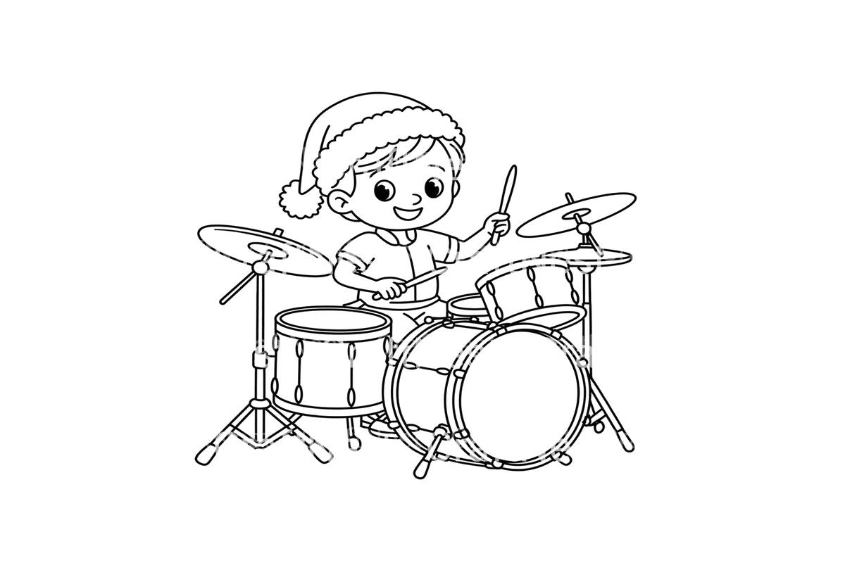 Christmas Flute Player Coloring Books