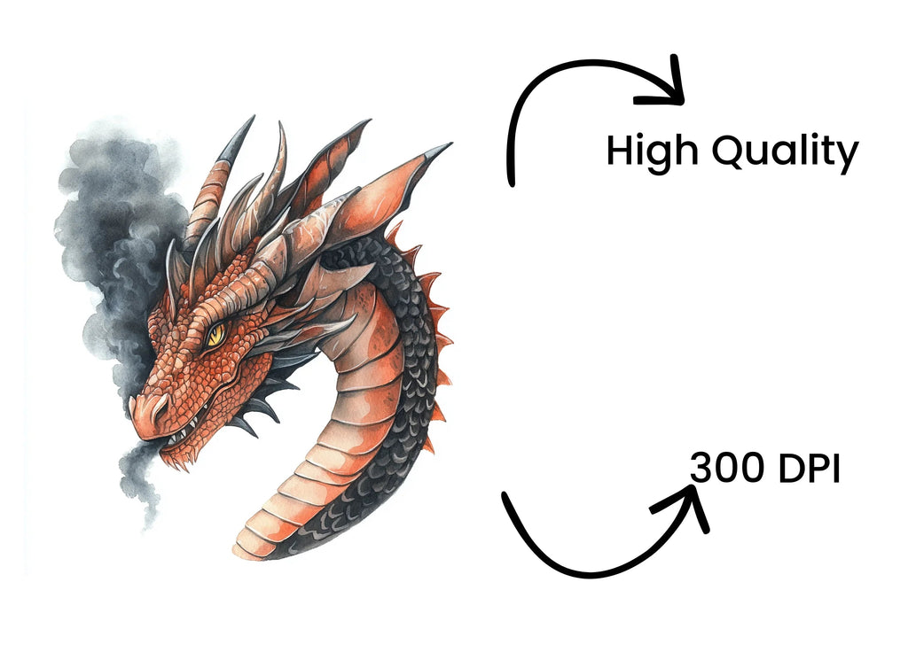 Fierce Dragon Head Clipart Bundle