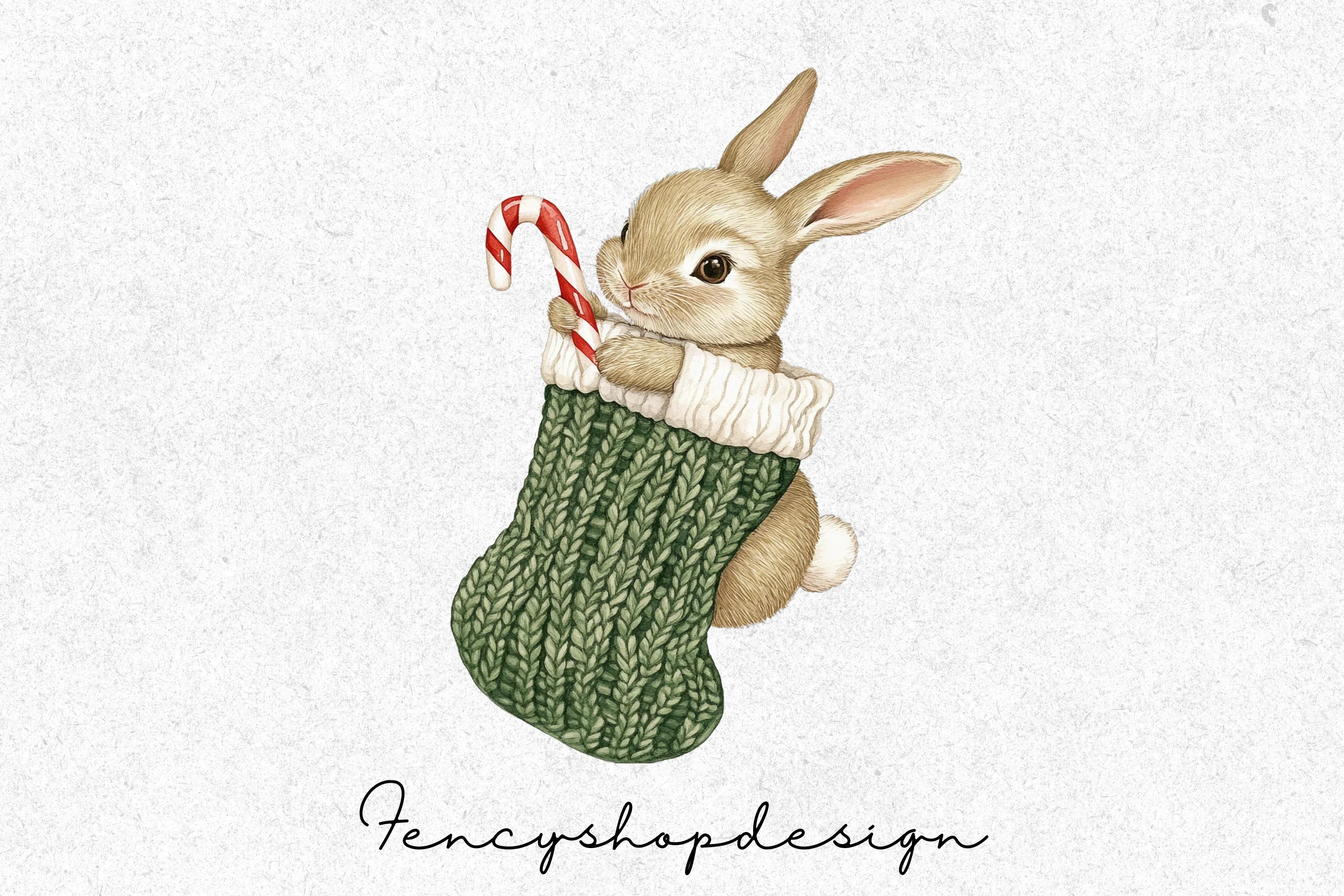 Cute Christmas Animals in Stockings Clipart Bundle