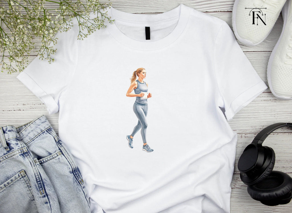 Fitness Woman Jogging Clipart Bundle