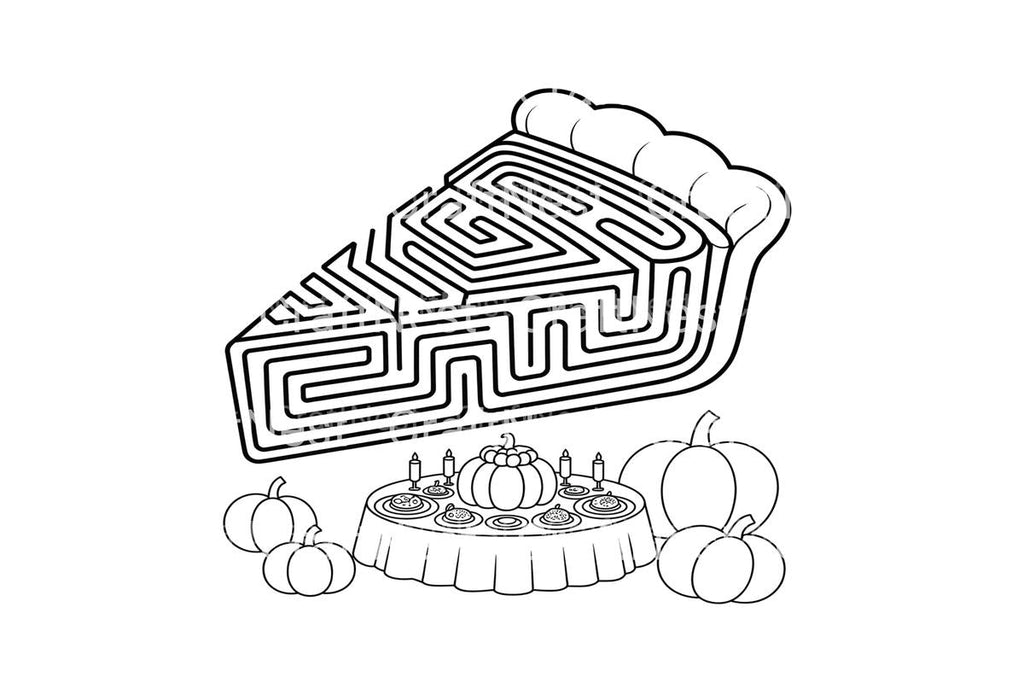 Thanksgiving Pie Maze Fun Coloring Books
