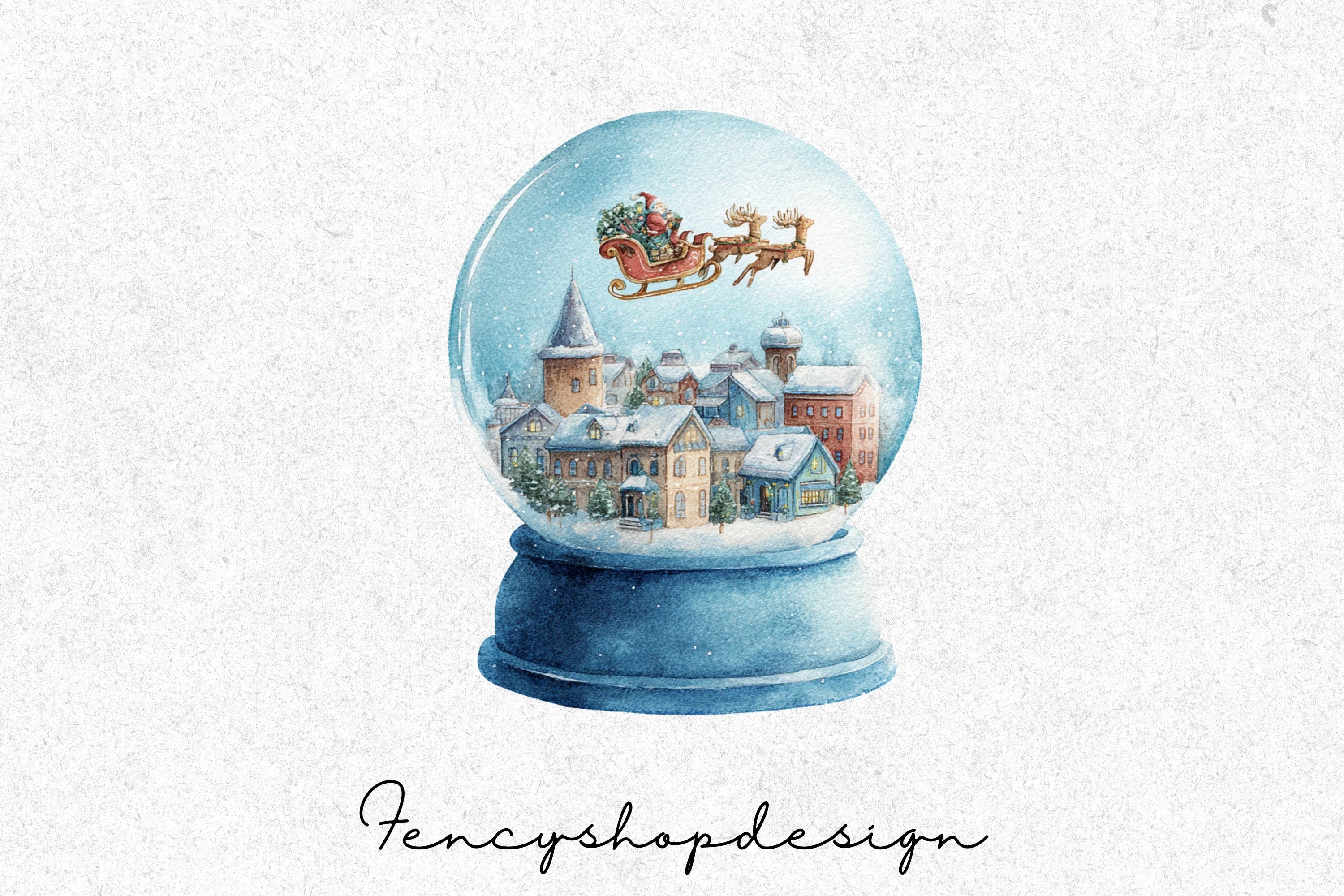 Winter Wonderland Snow Globe Clipart Bundle