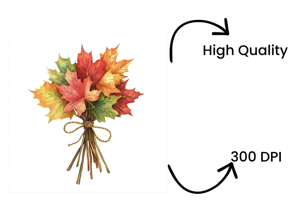 Autumn Maple Leaf Bouquets Clipart Bundle
