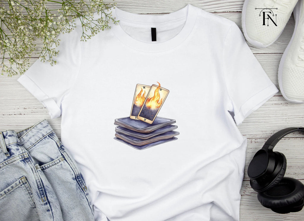 Fiery Tarot Cards Stack Clipart Bundle