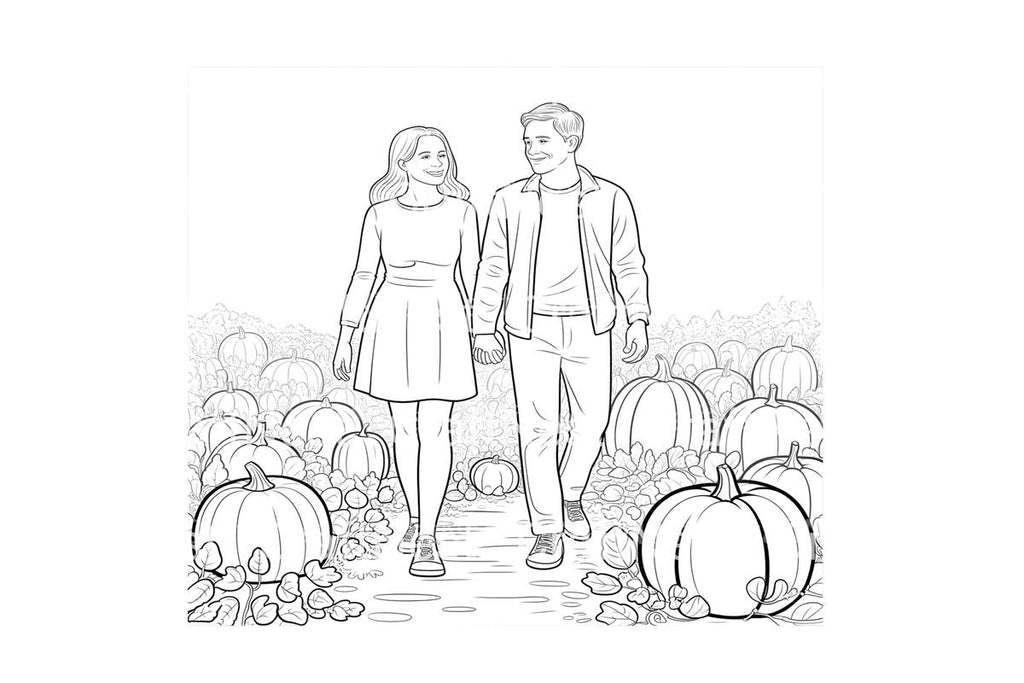 Couple Pumpkin Patch Coloring Books