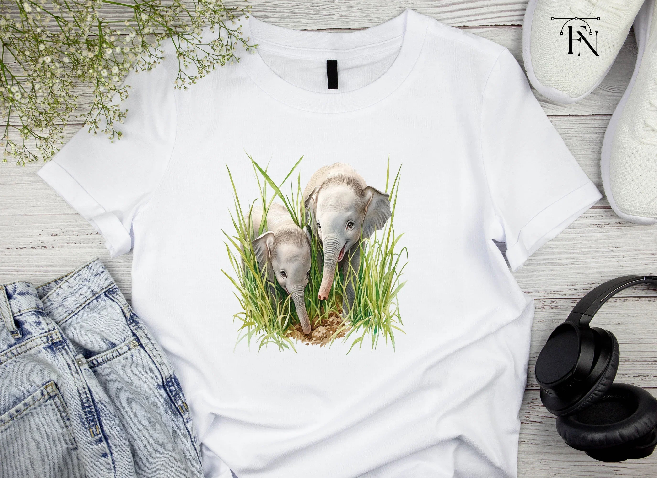 Adorable Baby Elephant Duo Clipart Bundle