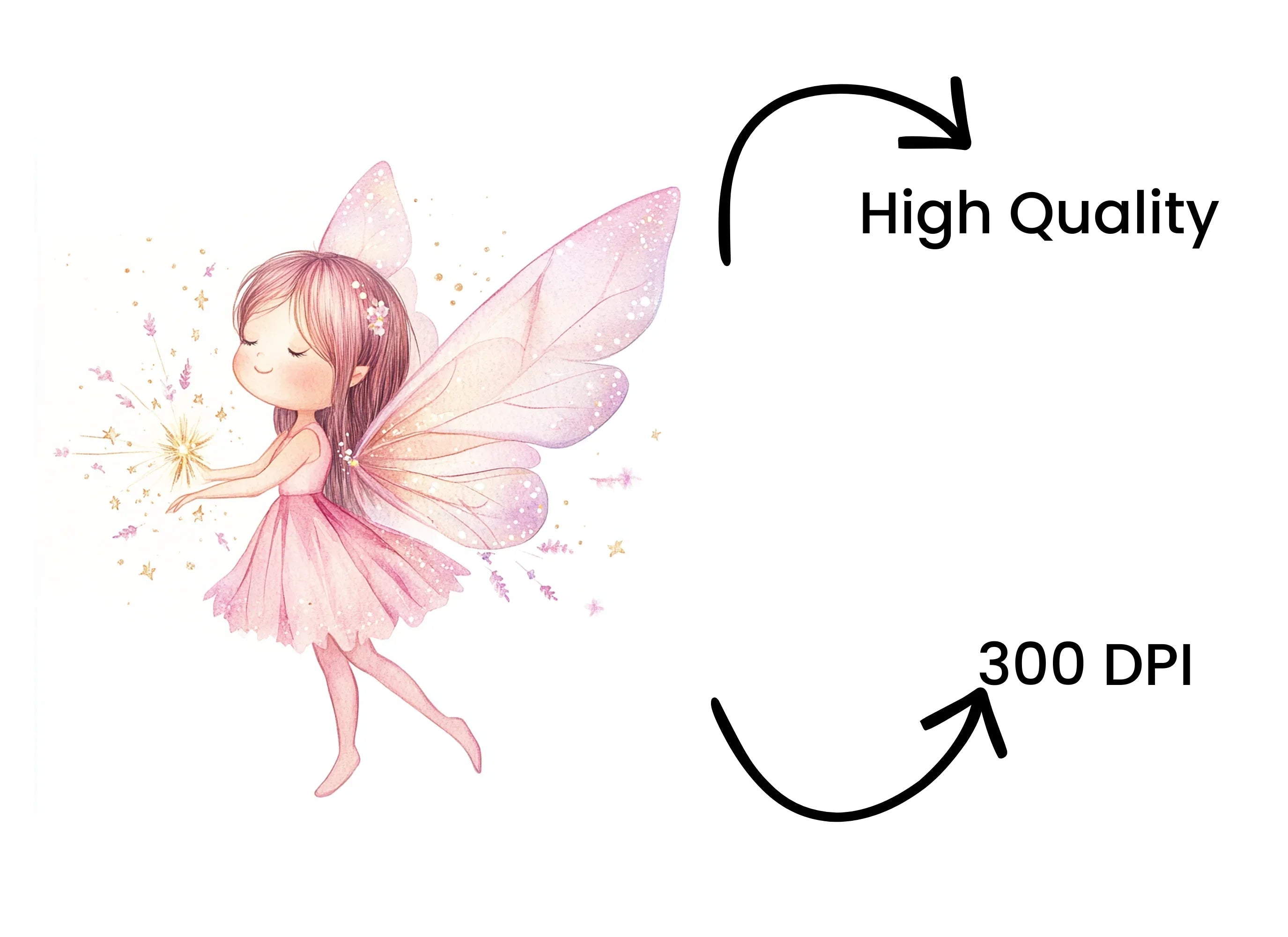 Pink and Gold Fairy Clipart Bundle