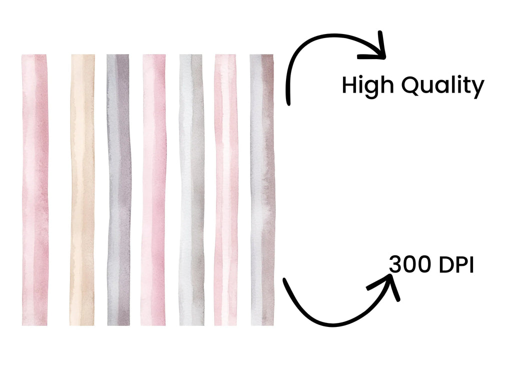 Pastel Stripes Background Clipart Bundle