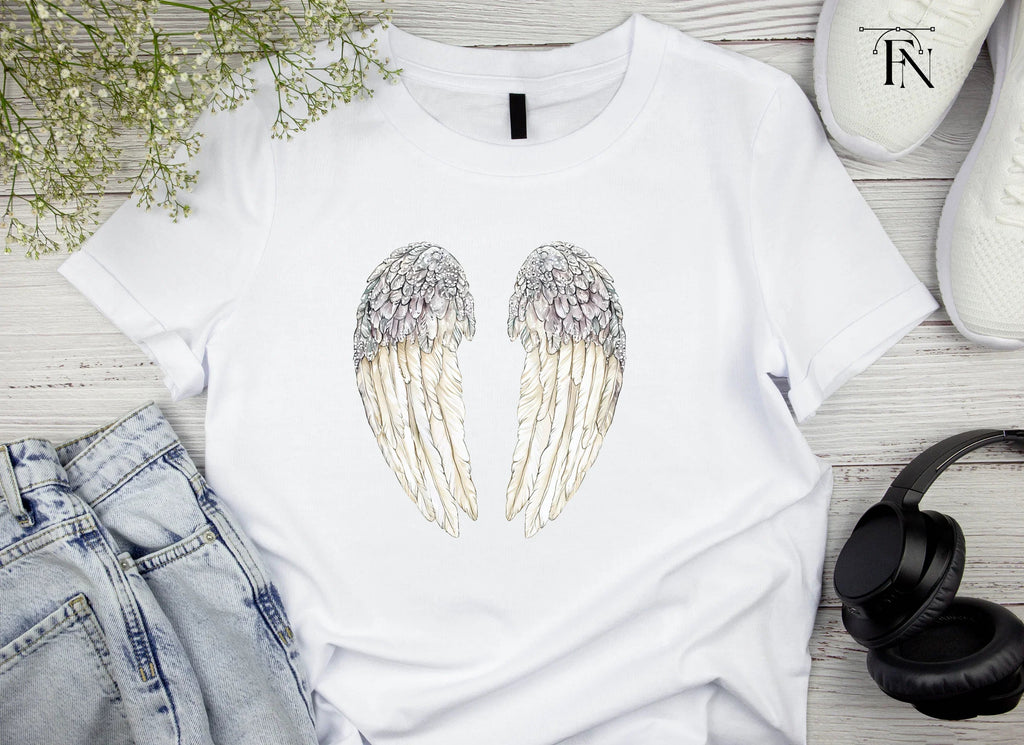 Sparkling White Angel Wings Clipart Bundle