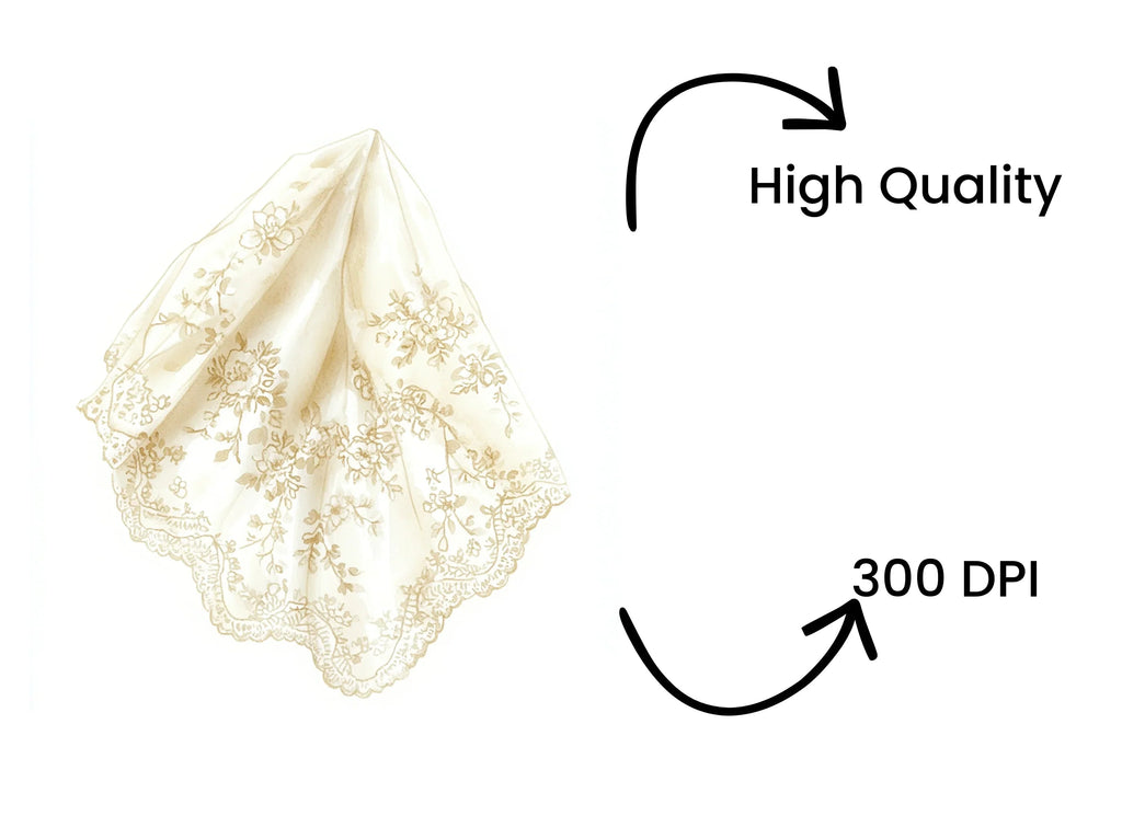 Floral Lace Fabric Clipart Bundle