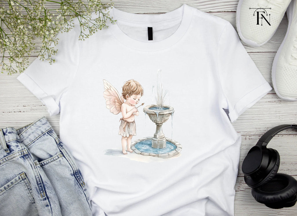 Cute Cupid with Fountain Clipart Bundle