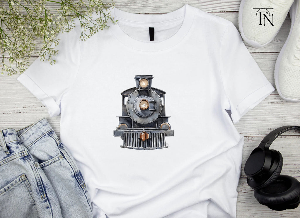 Vintage Steam Train Front View Clipart Bundle