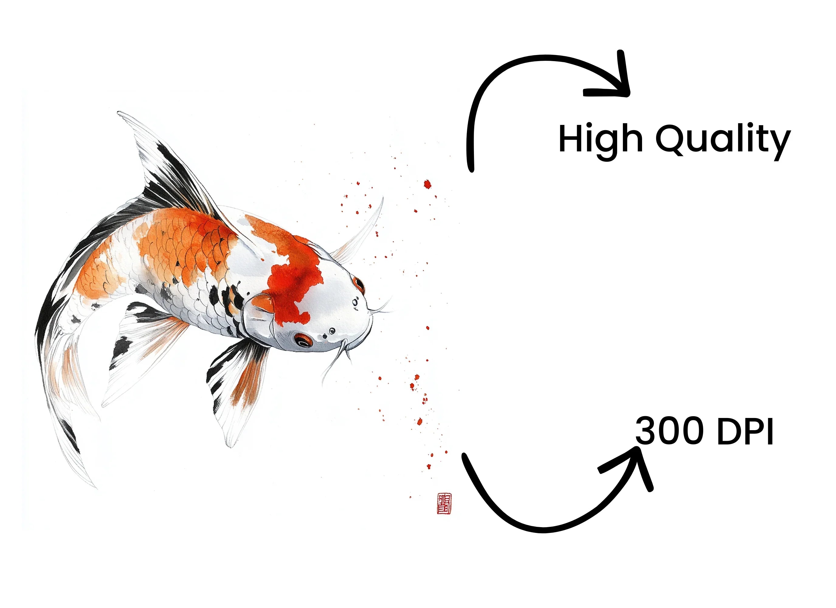 Vibrant Japanese Koi Fish Clipart Bundle