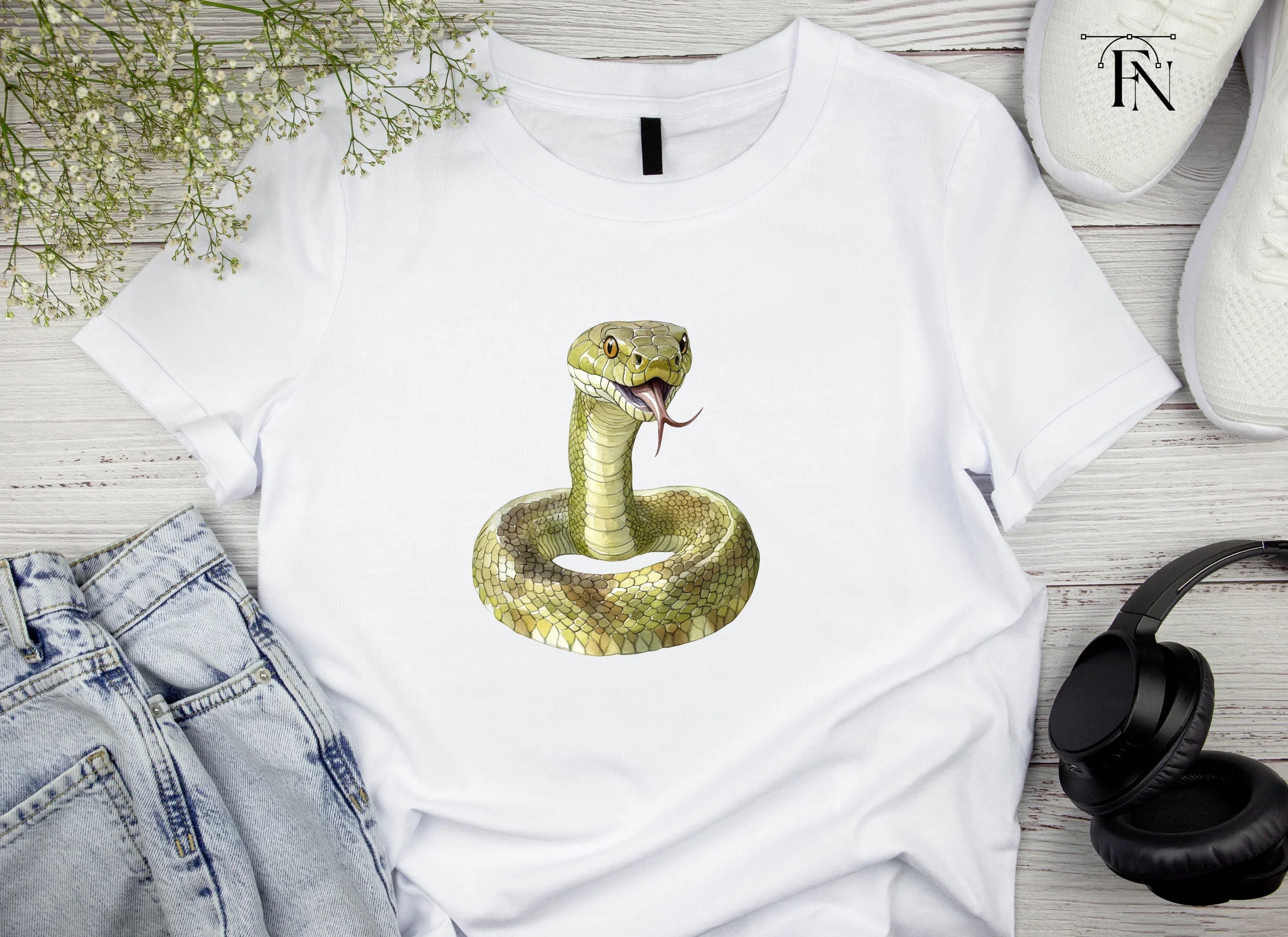 Green Snake Illustrations Clipart Bundle