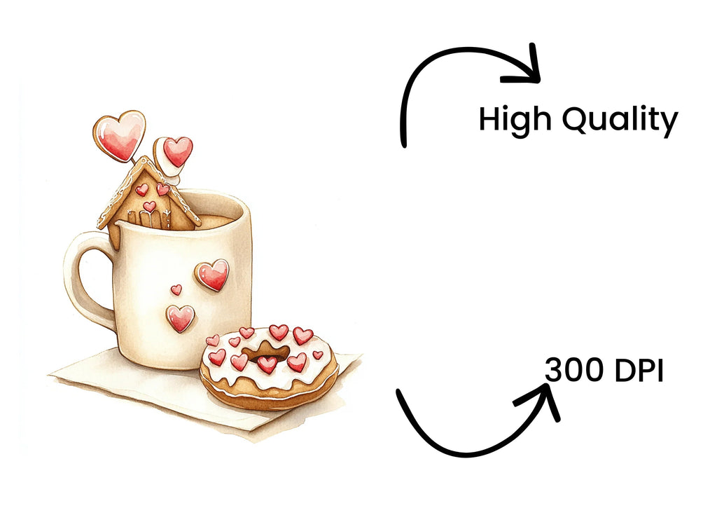 Valentine's Day Gingerbread House Clipart Bundle