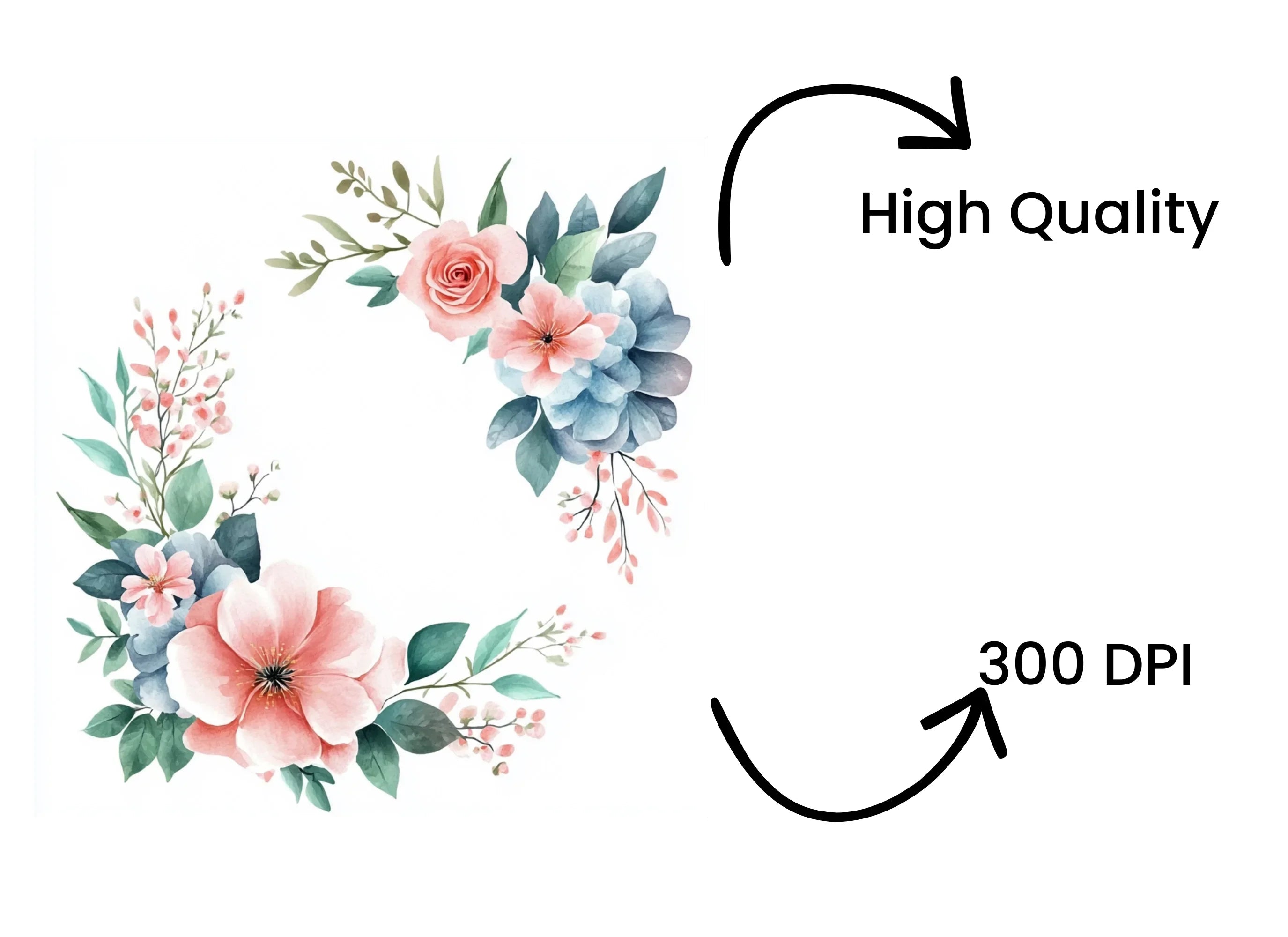 Floral Wreaths Corners Clipart Bundle
