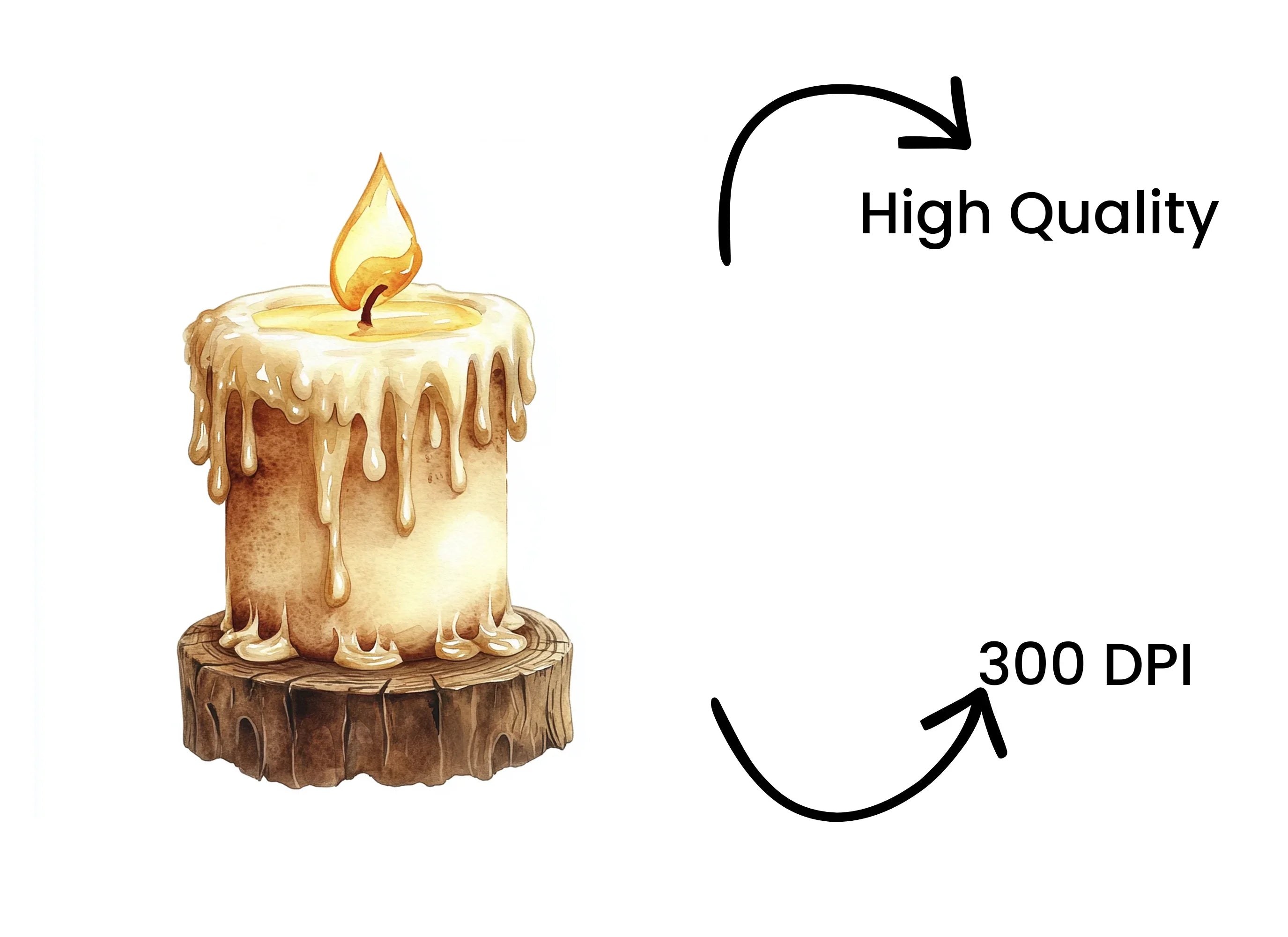 Rustic Dripping Candles Clipart Bundle