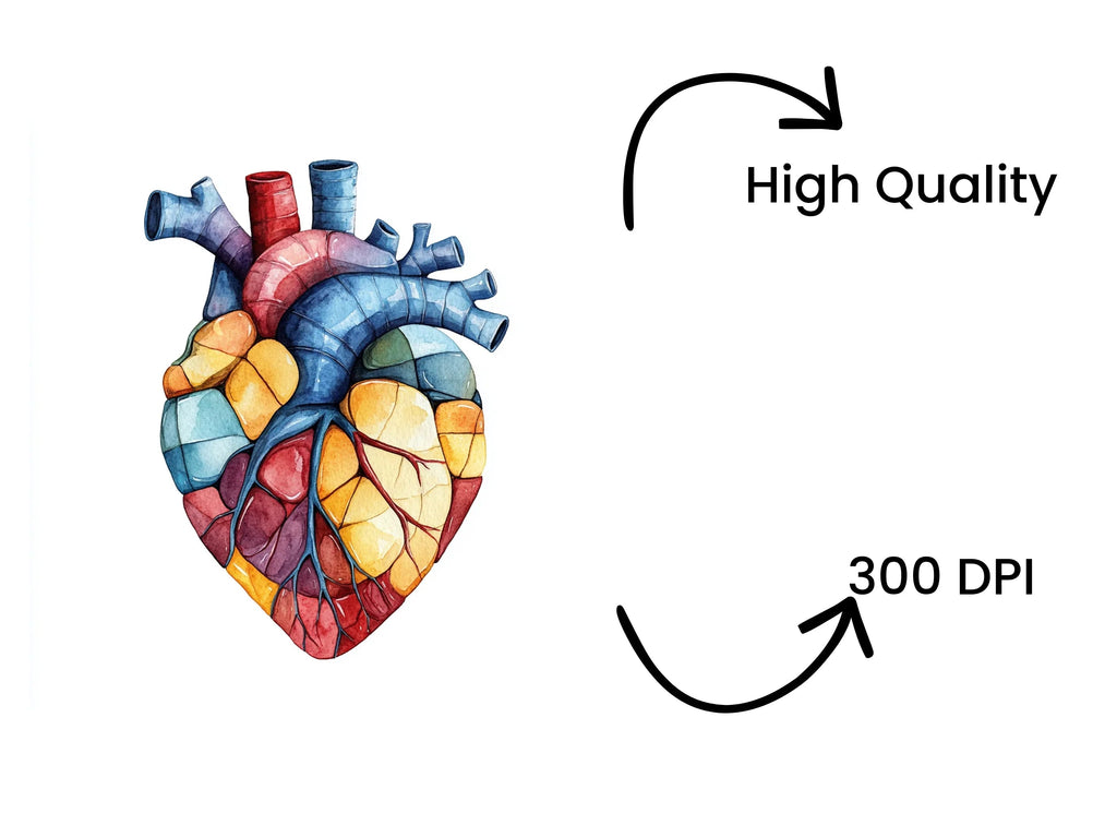 Geometric Anatomical Hearts Clipart Bundle