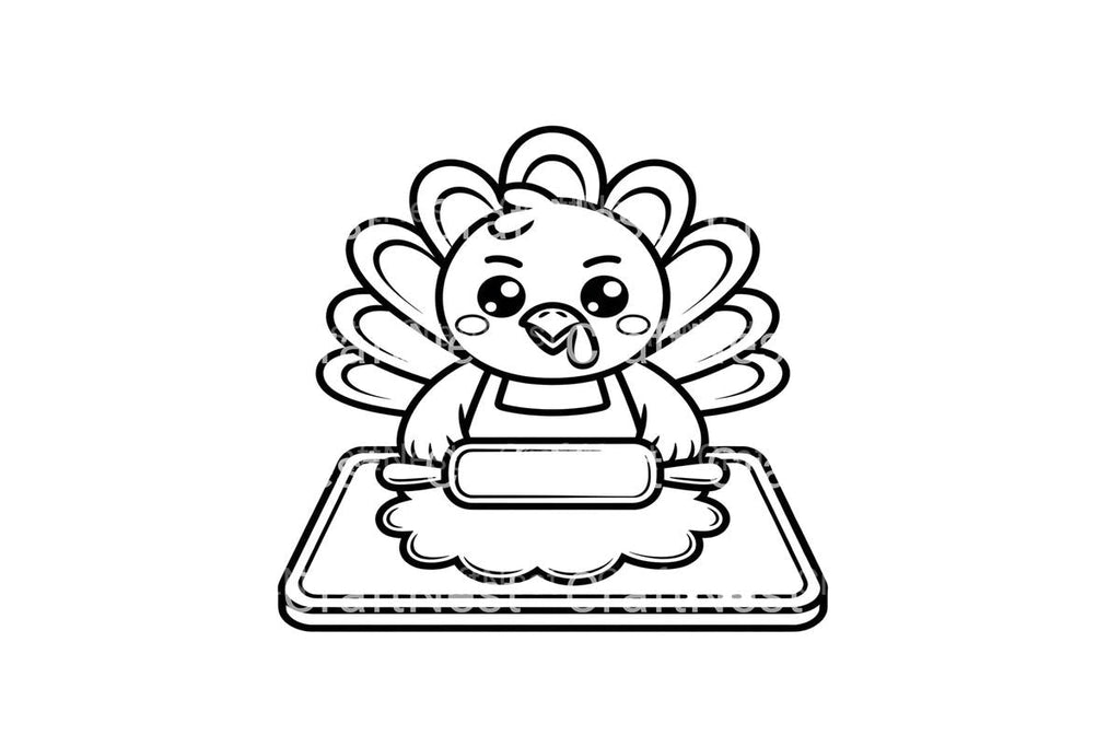 Cute Turkey Baking Coloring Books