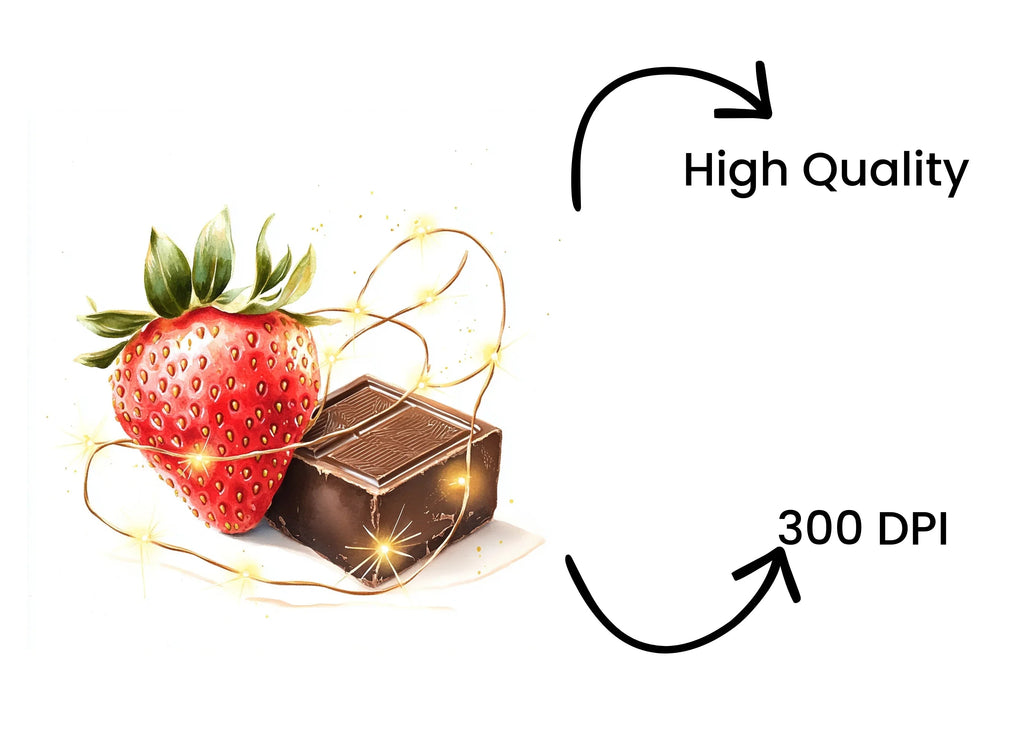 Strawberry and Chocolate with Lights Clipart Bundle
