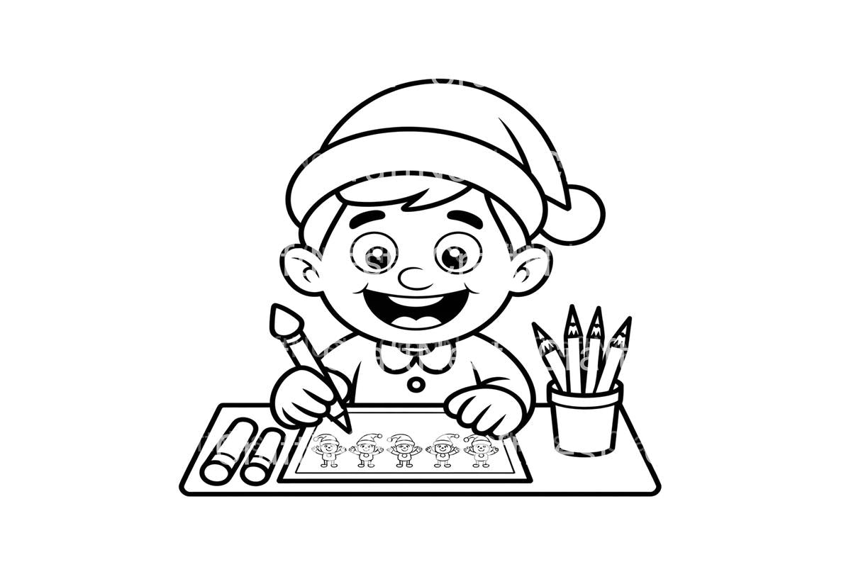 Christmas ElfFun for Kids Coloring Books