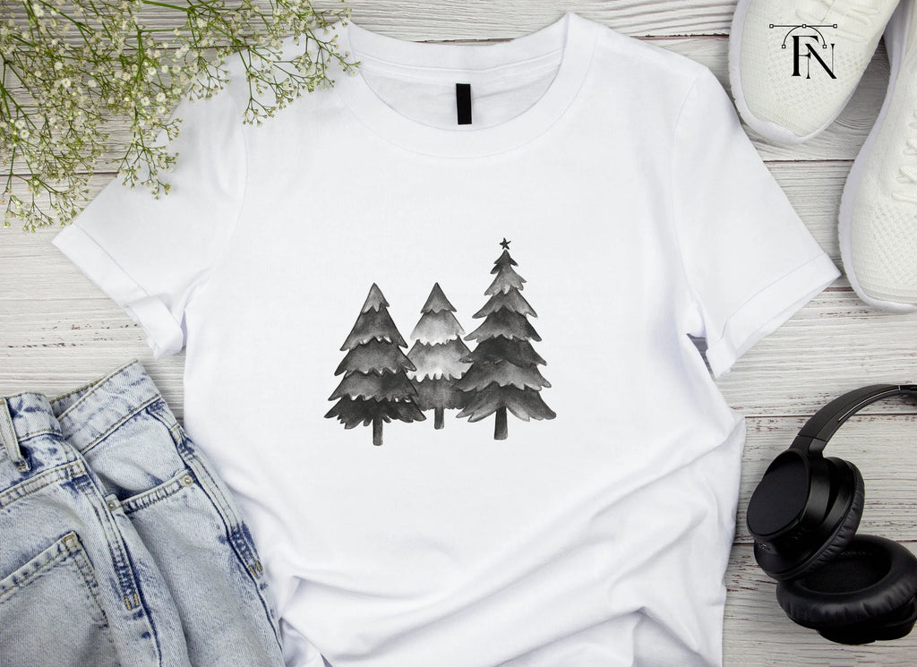 Monochrome Pine Tree Clipart Bundle