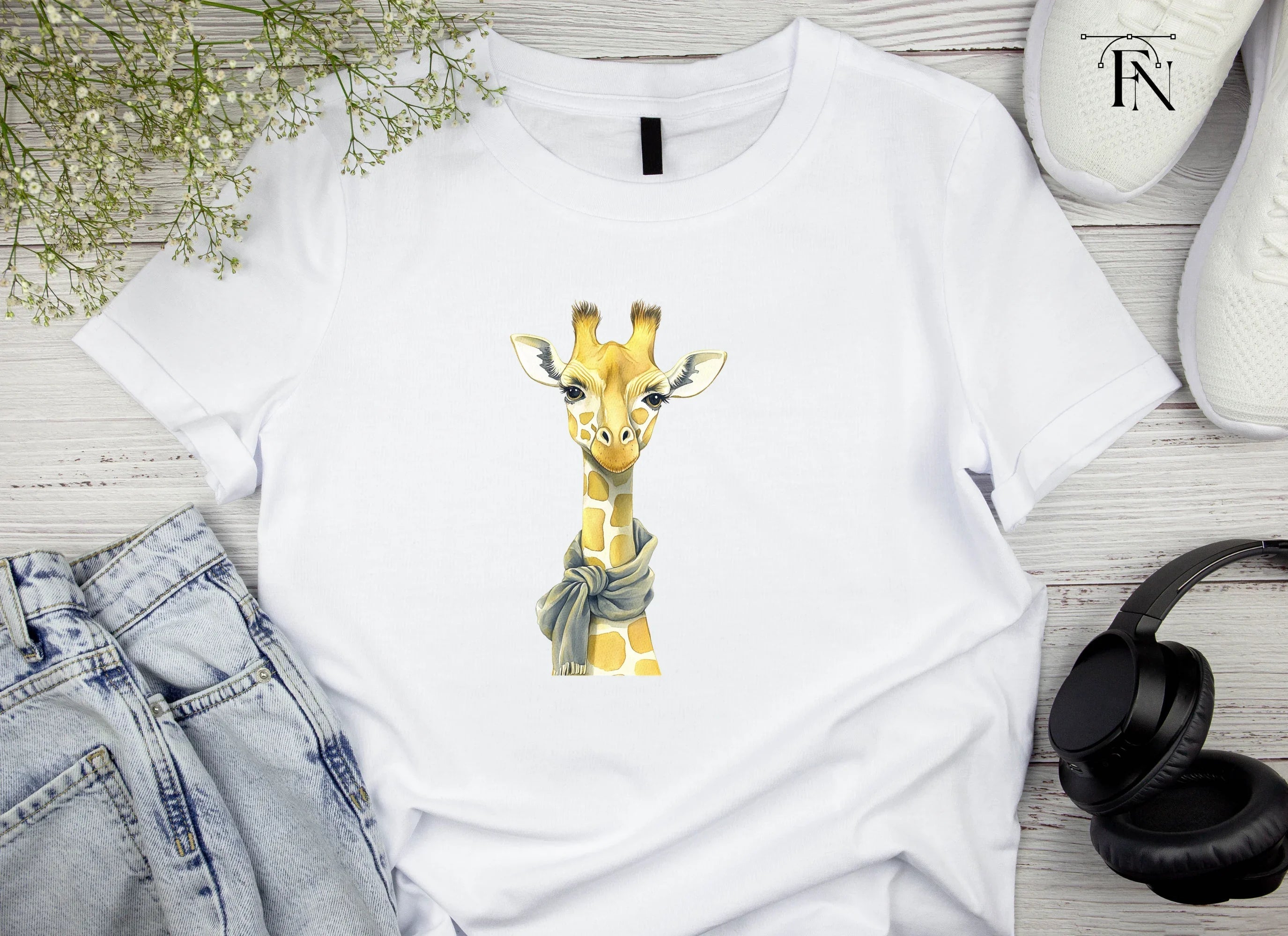 Chic Giraffe with Scarf Clipart Bundle