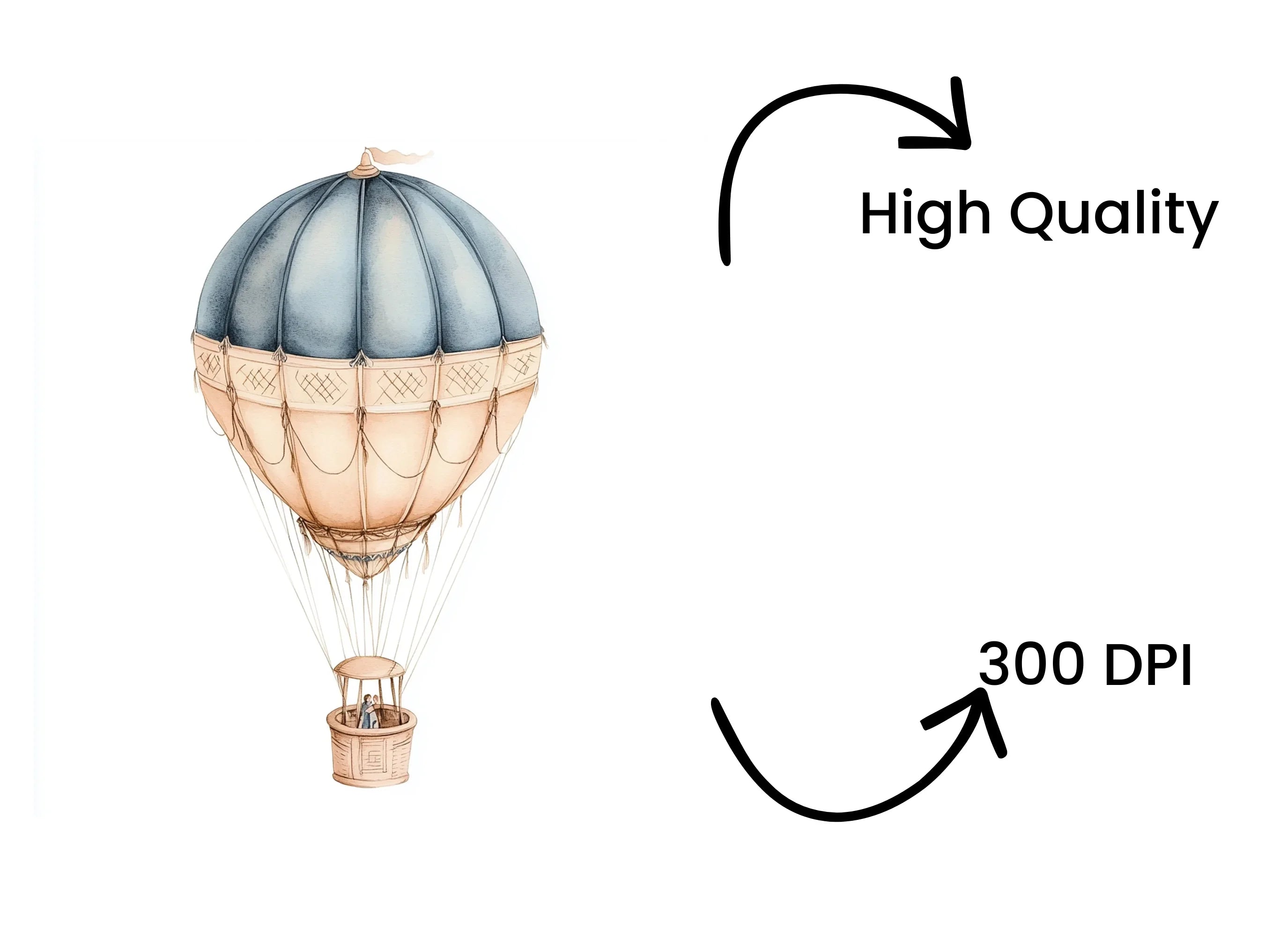 Hot Air Balloon Clipart Bundle