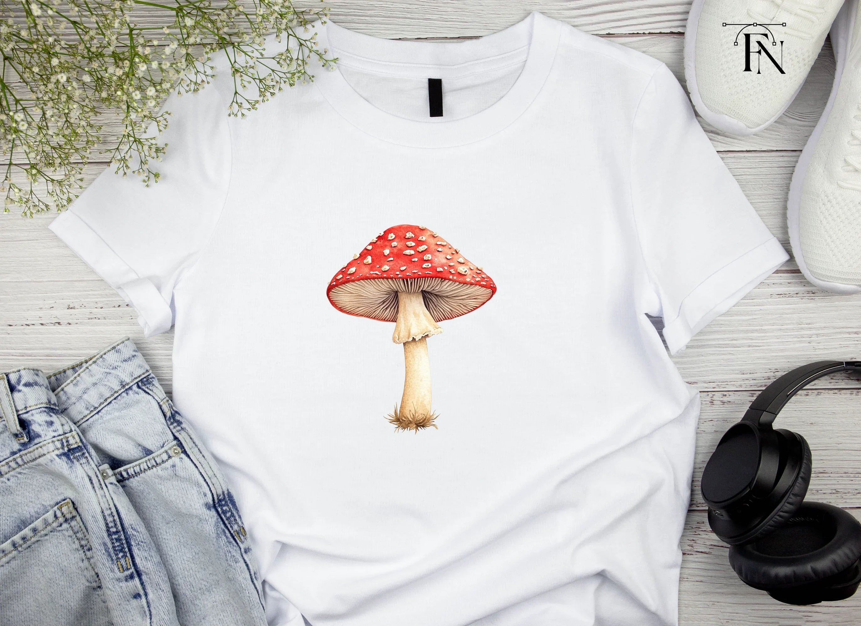 Red Toadstool Mushroom Clipart Bundle